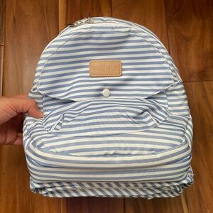 Tushbaby Lite Baby Hip Carrier Seersucker Blue & White - Like New!